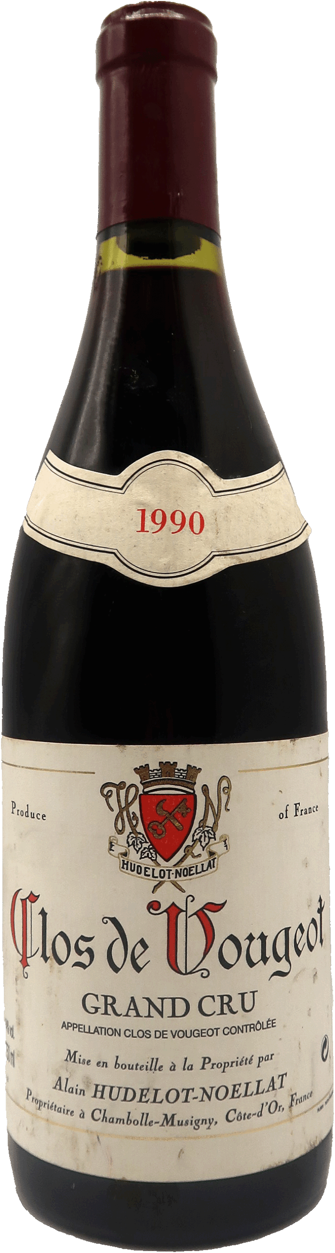 Clos de Vougeot Grand Cru 1990 - Domaine Hudelot-Noellat - Rouge - 75cL